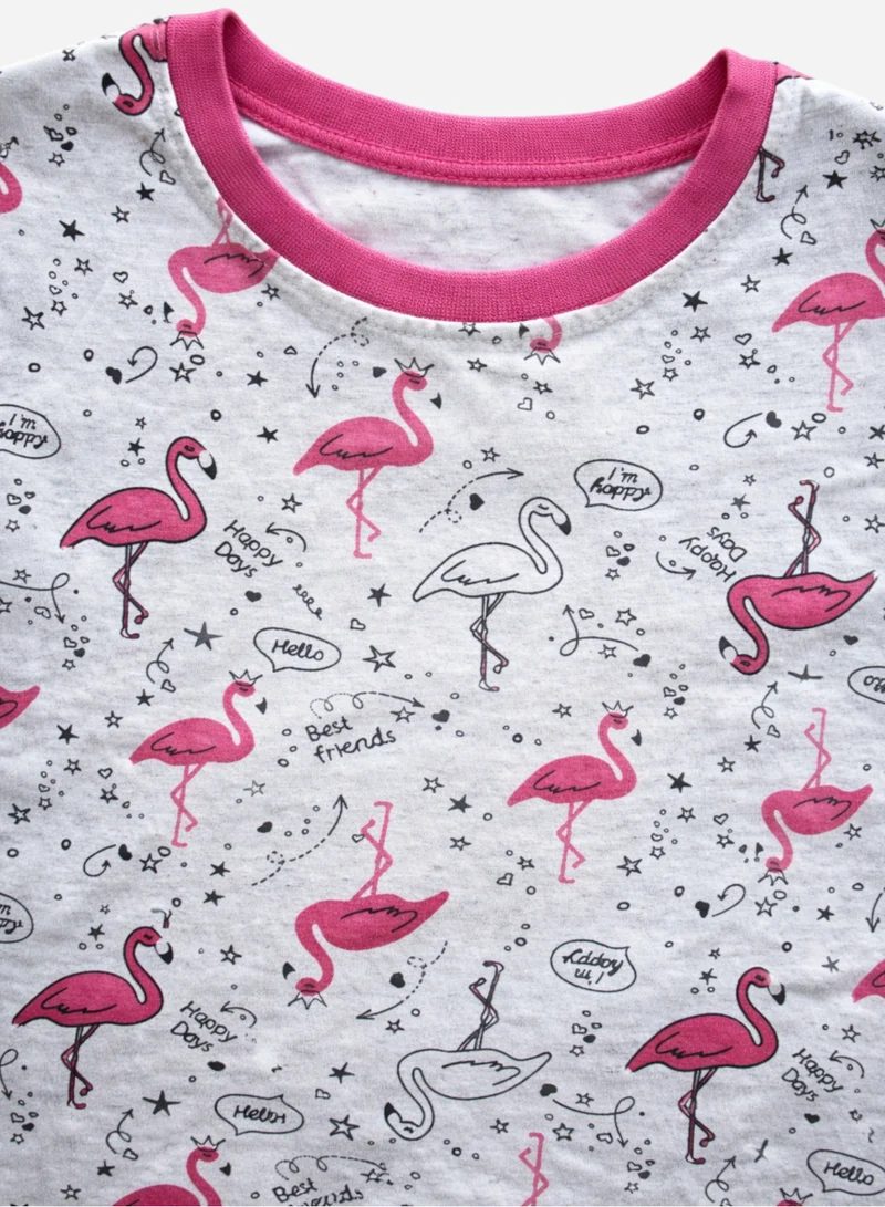 Victor And Jane Age Kids Girls’ Nightdress – Flamingo Print Sleep Tee Dress for Women | Best Price UAE